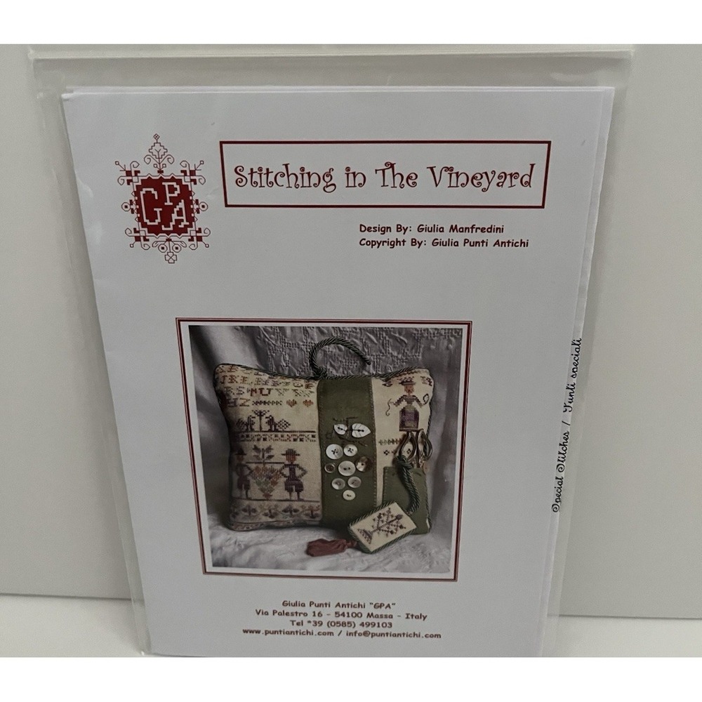 Giulia Punti Antichi GPA Stitching In The Vineyard Pillow Instructions Romy's
